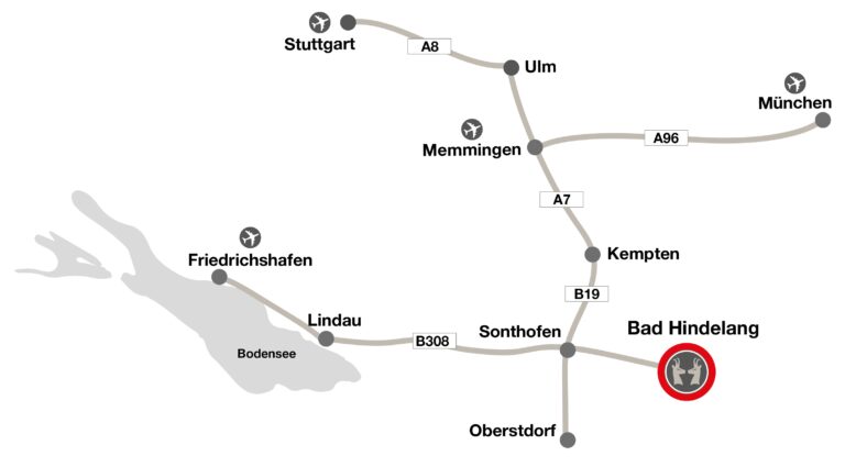 Wegskizze zur Die GAMS Hotel Resort in Bad Hindelang
